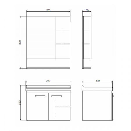 Зеркало-шкаф Comforty Рига-70 дуб сонома фото