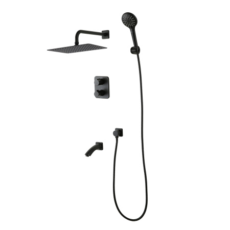 Душевая система скрытого монтажа с термостатом Lemark Bronx LM3742BL  фото