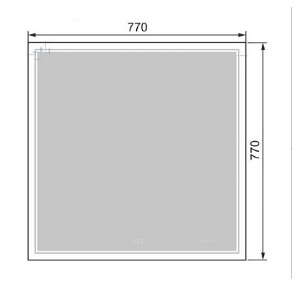 Зеркало с подсветкой Jorno Glass Gla.02.77/W 77 см фото