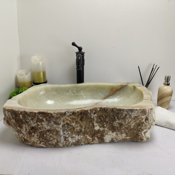 Накладная раковина из оникса Erozy Green EO-00517 (62*42*15cм) фото