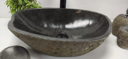 Накладная раковина из речного камня RS0872 (54*35*15) фото