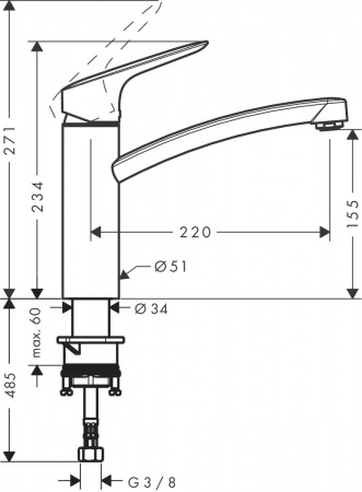 Смеситель для кухни Hansgrohe Logis 71832000 фото