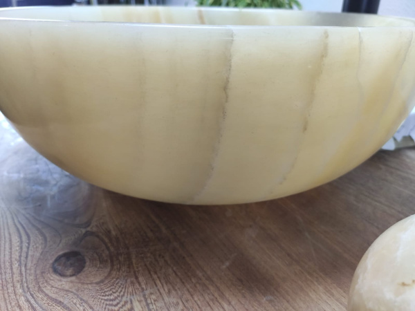 Накладная раковина из оникса Bowl Yellow Small TinLip BO-01024 (40*40*15) фото