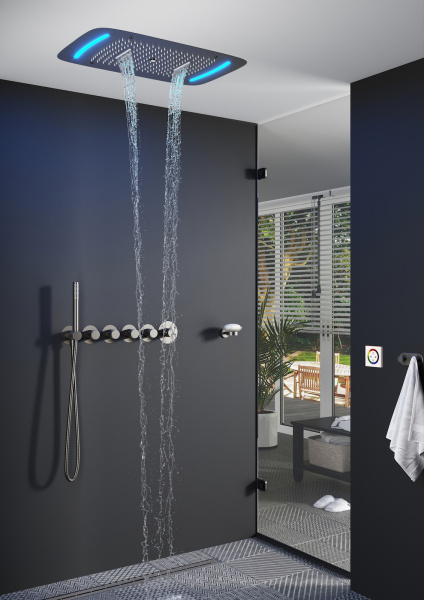 Душевая система встроенная с термостатом Timo Saona SX-2319/18SM черное золото фото