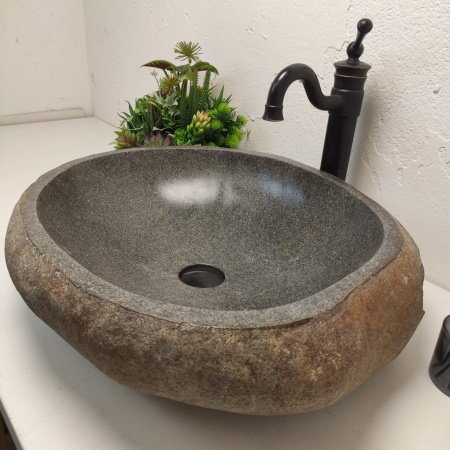 Накладная раковина из речного камня RS01234 (60*50*15) фото