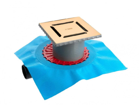 Душевой трап Berges Zentrum Norma 150х150 боковой слив, золото фото