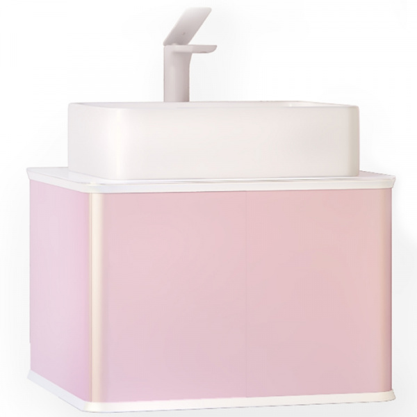 Тумба под раковину Jorno Pastel Pas.01.58/P/PI 58 см розовый фото