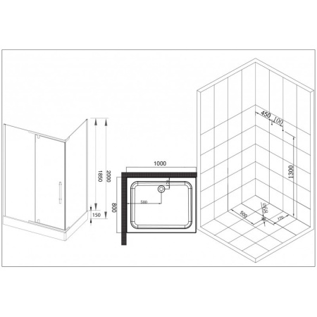 Душевой уголок Esbano ESUGD8190 100x80 фото