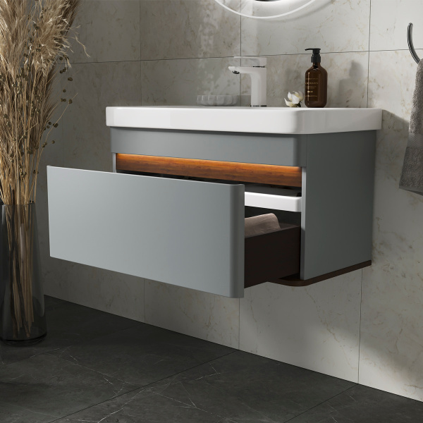 Тумба под раковину с подсветкой EQUIL Elegante 80 tpELGNT80.1Y мэйджик/дуб голиано фото