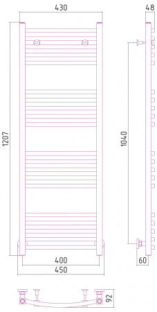 Полотенцесушитель водяной Сунержа Аркус 120х40 с защитой 00-0251-1240 фото