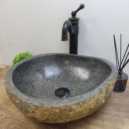Накладная раковина из речного камня RS01151 (41*38*15) E13 фото
