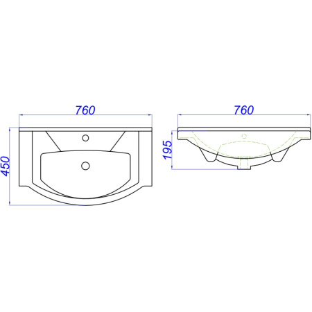 Раковина Aqwella Элеганс 75 4620008197371 фото