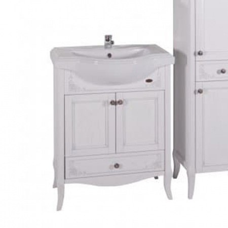 Тумба с раковиной ASB-Woodline Салерно 65 9695 белая фото