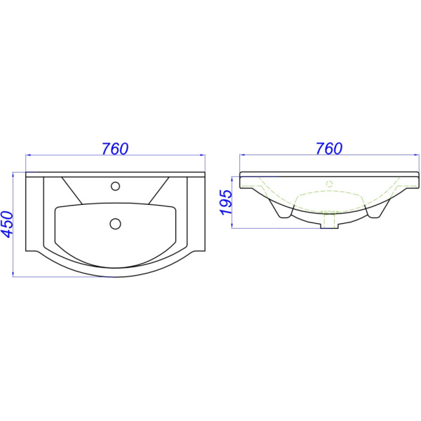 Раковина Aqwella Элеганс 75 4620008197371 фото