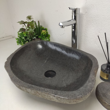 Накладная раковина из речного камня RS01390 (59*46*13) фото