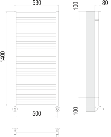 Водяной полотенцесушитель Ватикан П22 500х1400 Terminus 4670078530547 фото