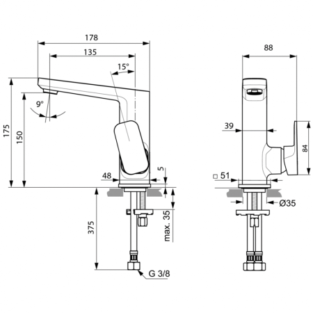 Смеситель для раковины Ideal Standard TONIC II A6333AA фото