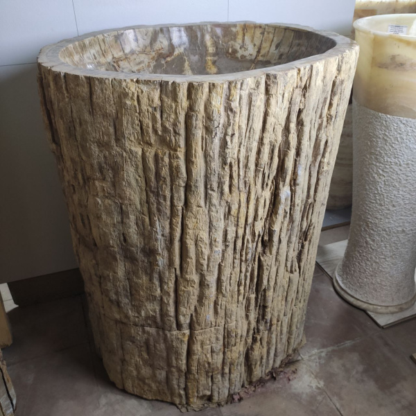 Раковина напольная из окаменелого дерева ODN-01499 (68*55*90) фото