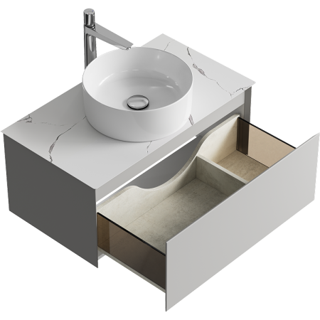 Тумба под накладную раковину Aqwella Geometria 80 GE01081ST серый туман фото