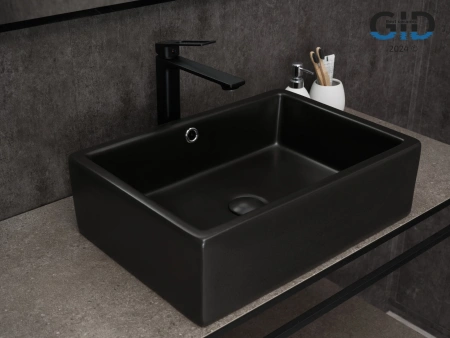 Накладная раковина GID N9129bg 53381 50x38 черный графит фото