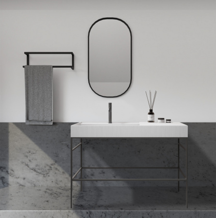 Консоль с раковиной Abber Stein AS2647 120x48 белая матовая фото