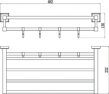 Полочка для полотенец Savol 95 S-509544 50 см фото