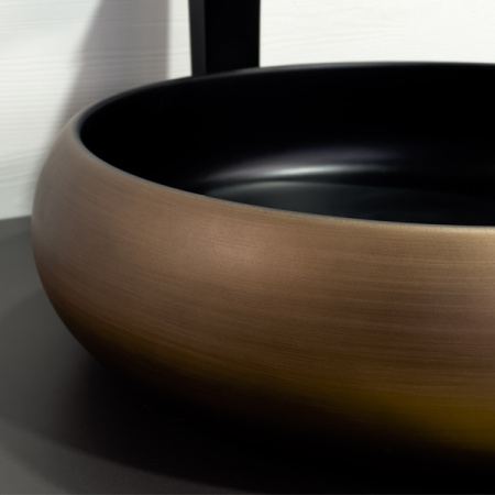 Накладная раковина Comforty 7865000-00012230 41x41 медь/черная фото