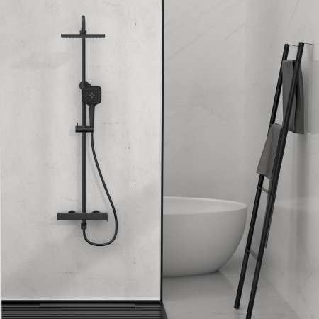 Душевая система Vincea Cube VSFS-1C1MB черная матовая фото