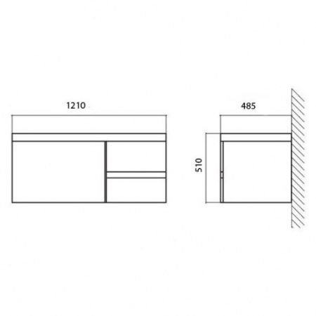 Тумба под раковину BelBagno Prospero PROSPERO-1200-3C-SO-RB-LEFT 120 см L фото