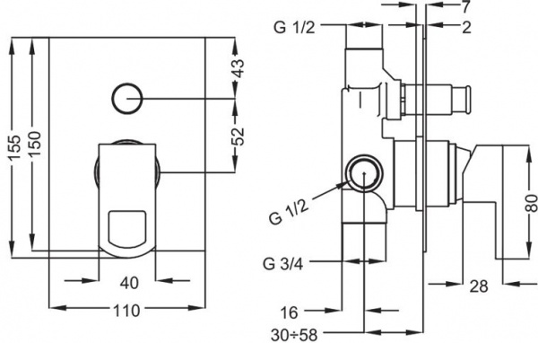 Смеситель для душа Cezares Levico VDIM-01-Cr фото