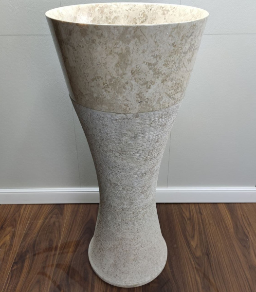 Раковина напольная из мрамора Cream MN-01362 (40*40*90) фото