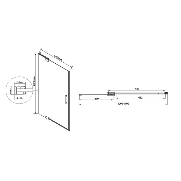Душевая дверь Vincea Extra VDP-1E1011CL 100 см фото