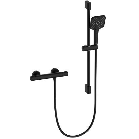 Термостатический смеситель для душем Lemark Valday LMF-8144B-BL черный матовый фото