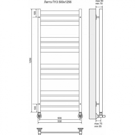 Водяной полотенцесушитель Terminus Латте П13 4620768886164 500х1256 фото