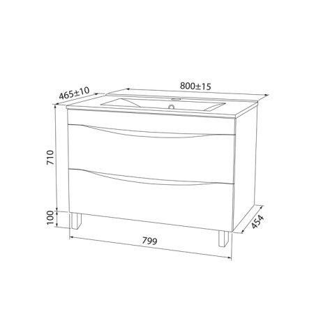 Тумба с раковиной Iddis Cloud CLO80WFi95K 80 см фото