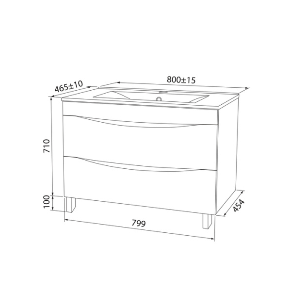 Тумба с раковиной Iddis Cloud CLO80WFi95K 80 см фото