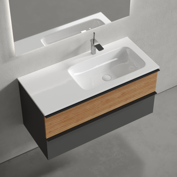 Тумба под раковину Sancos Delta DL100RGR дуб красный/графит фото