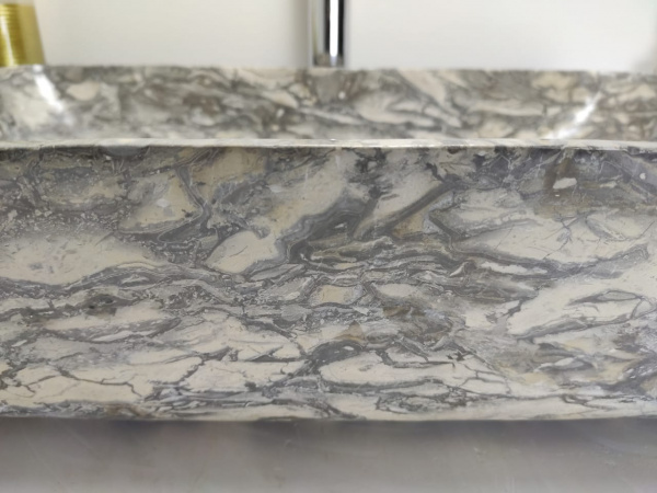 Раковина из мрамора Indo Square Doreng Grey Big OM-00248 фото