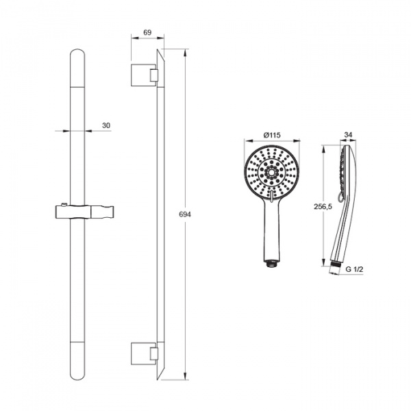 Душевой гарнитур Iddis Mirro MIRST5Fi16 фото
