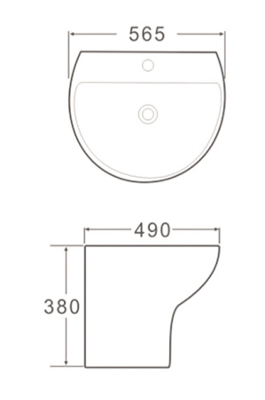 Раковина-моноблок подвесная SantiLine SL-4020 56x49 фото