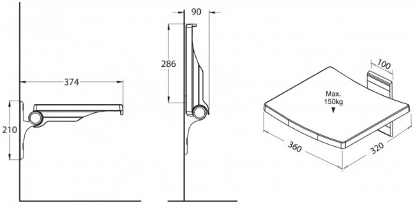 Сиденье для душа откидное BelBagno Cubo BB36A фото