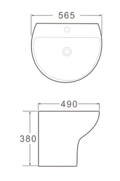 Раковина-моноблок подвесная SantiLine SL-4020 56x49 фото