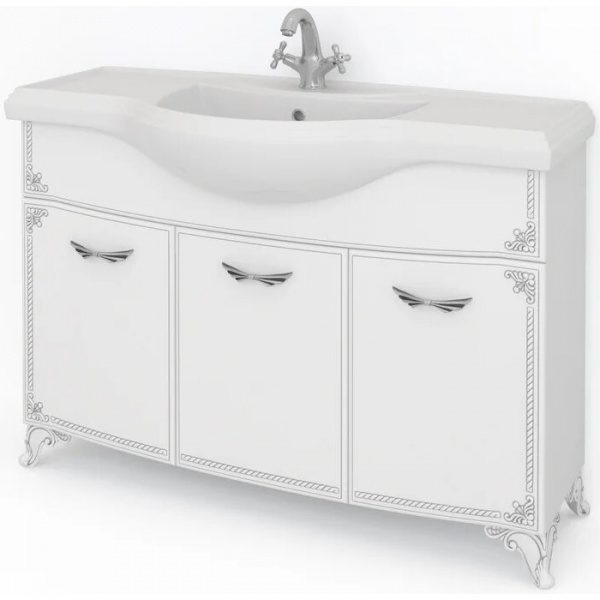 Тумба под раковину Kaksa Классик-Д 004118 120 см серебро фото