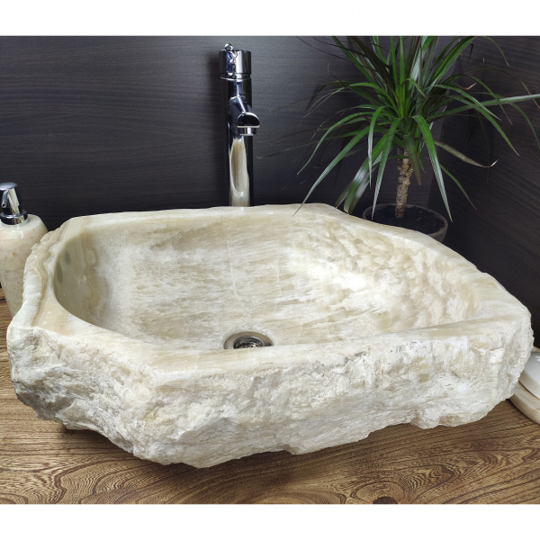 Накладная раковина из оникса Indo Erozy Бавиан EO-00050 фото