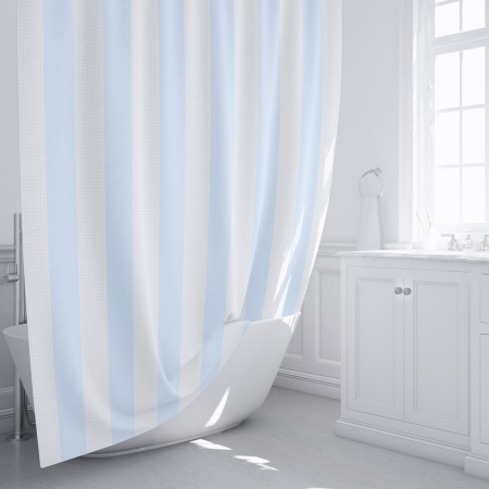 Текстильная шторка для ванны Fixsen Vafel FX-5020C голубая фото