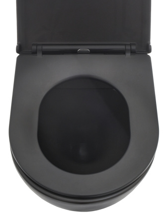 Подвесной унитаз безободковый AQUAme AQM2002MB с сиденьем SoftClose фото