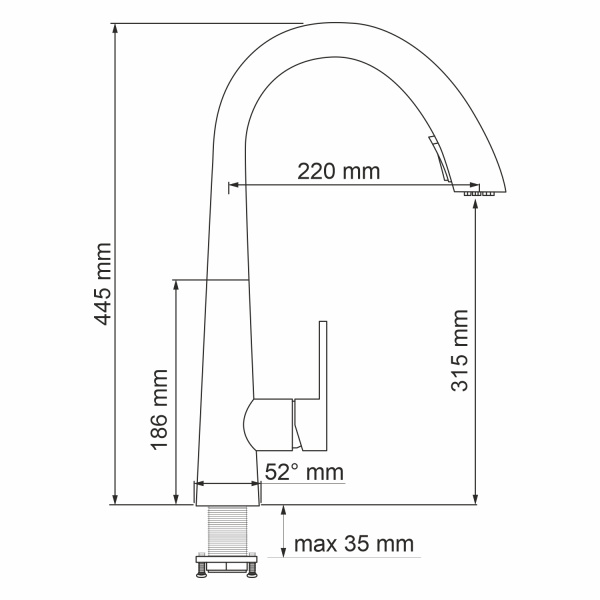 Смеситель для кухни с выдвижной лейкой WasserKRAFT A8667 черный матовый фото