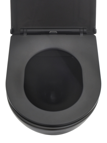Подвесной унитаз безободковый AQUAme AQM2002MB с сиденьем SoftClose фото