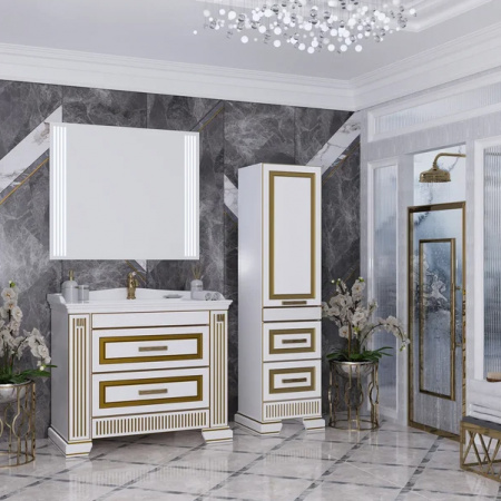 Тумба с раковиной Opadiris Оникс 100 00-00003548 с золотой патиной фото