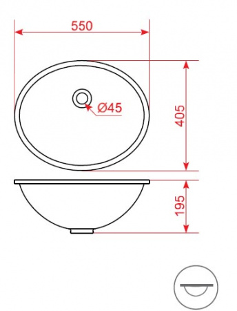 Раковина Montebianco Migliore Bracciano Quattro 11019 55х40,5 фото